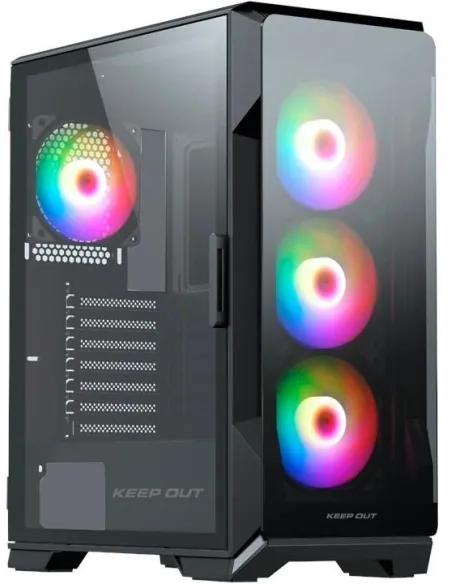 Keep Out XC-901 PRO Negra con HUB PWM + aRGB de 6 puertos incluido E-ATX ARGB USB-C