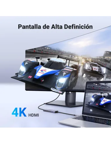 Hub USB-C Ugreen 15596 con HDMI 4K y carga PD