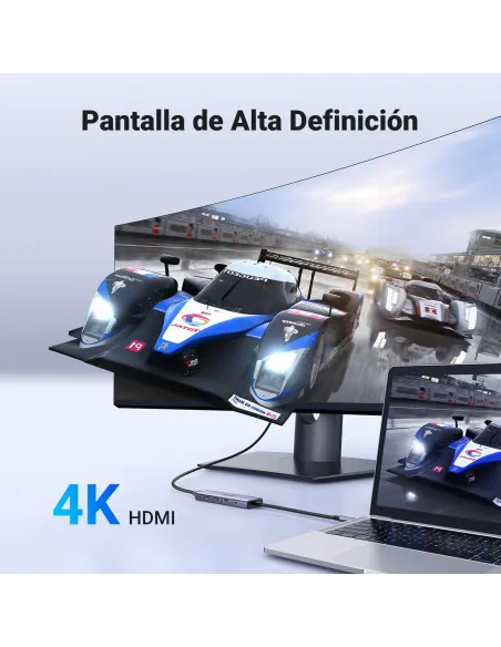 Hub USB-C Ugreen 15596 con HDMI 4K y carga PD