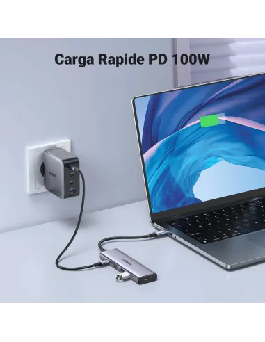 Hub USB-C Ugreen 15596 con HDMI 4K y carga PD