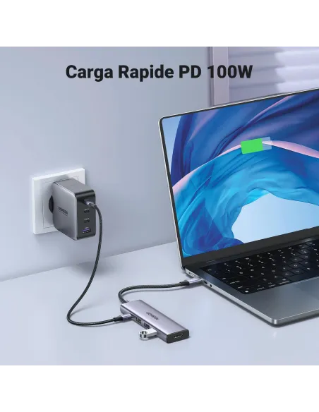 Hub USB-C Ugreen 15596 con HDMI 4K y carga PD
