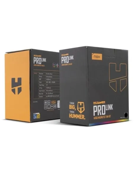 Pack de 3 ventiladores: NOX Hummer PRO LINK ARGB Negro