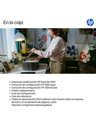 Impresora multifunción HP DeskJet 2910 con Wi-Fi