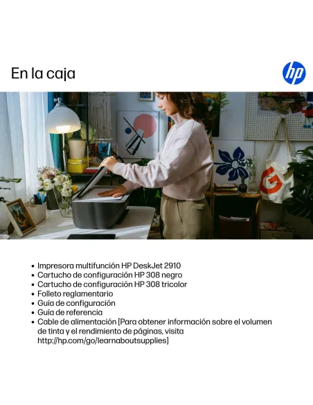 Impresora multifunción HP DeskJet 2910 con Wi-Fi
