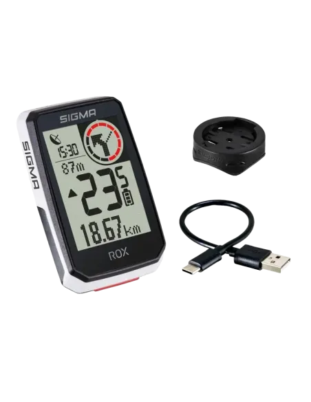 Sigma Sport ROX Blanco Ordenador para Bicicleta Eléctrica y Cadencia Komoot