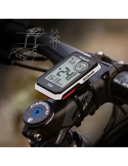 Ciclocomputador GPS Sigma ROX 2.0 blanco con IPX7