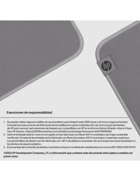 Alfombrilla para ratón desinfectable HP 100