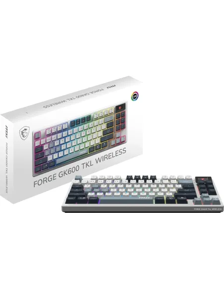 Teclado MSI Forge GK600 TKL WIRELESS SKY ES