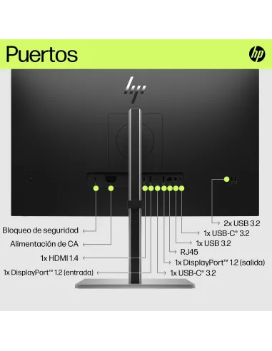 Monitor QHD USB-C HP E27u G5 27" con RJ-45