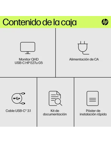 Monitor QHD USB-C HP E27u G5 27" con RJ-45