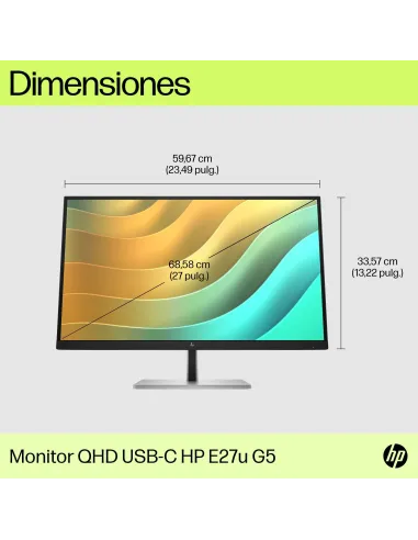 Monitor QHD USB-C HP E27u G5 27" con RJ-45