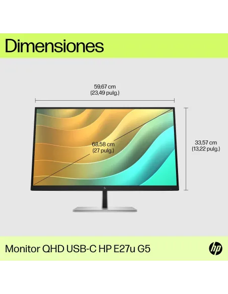 Monitor QHD USB-C HP E27u G5 27" con RJ-45