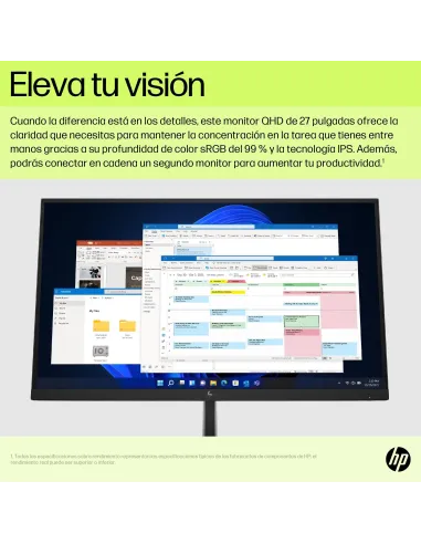 Monitor QHD USB-C HP E27u G5 27" con RJ-45
