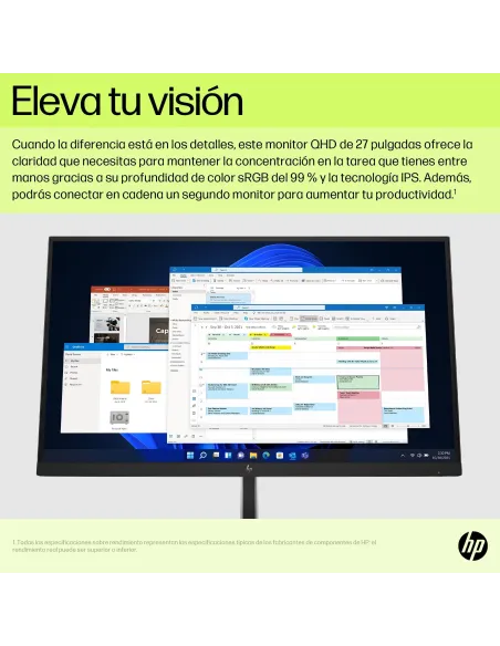 Monitor QHD USB-C HP E27u G5 27" con RJ-45