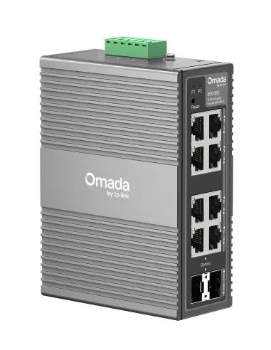 TP-Link Omada IES208G Switch Gestionado 6x RJ45 Gigabit, 2x SFP, QoS, Montaje en Pared y DIN, Fuente DC