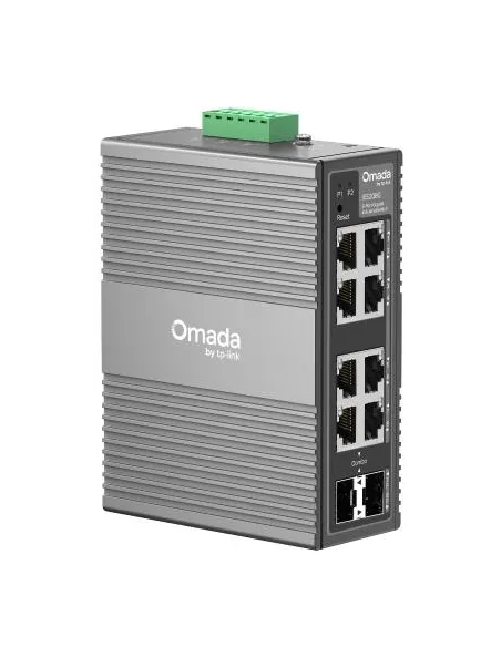 TP-Link Omada IES208G Switch Gestionado 6x RJ45 Gigabit, 2x SFP, QoS, Montaje en Pared y DIN, Fuente DC