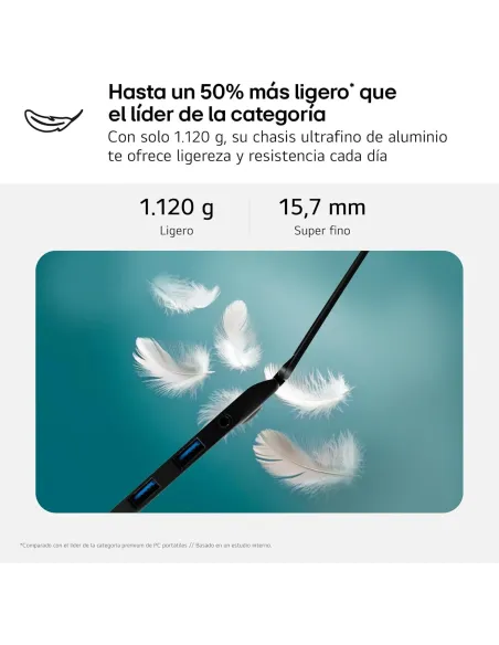 Portátil ultraligero LG Gram 14Z90T-G.AD88B con WUXGA 16:10