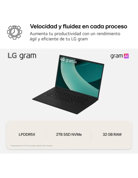 Portátil ultraligero LG Gram 14Z90T-G.AD88B con WUXGA 16:10