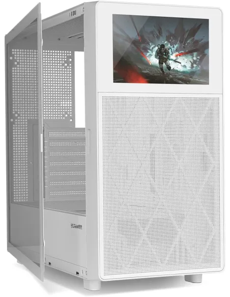Caja PC semitorre NOX Hummer BIOS Blanca con pantalla LCD 8"