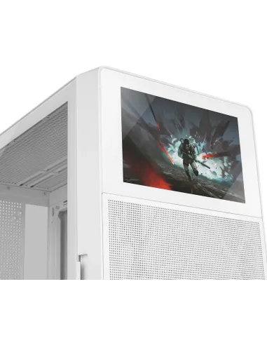 Caja PC semitorre NOX Hummer BIOS Blanca con pantalla LCD 8"