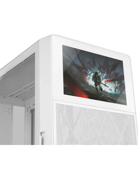 Caja PC semitorre NOX Hummer BIOS Blanca con pantalla LCD 8"