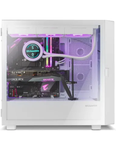 Caja PC semitorre NOX Hummer BIOS Blanca con pantalla LCD 8"