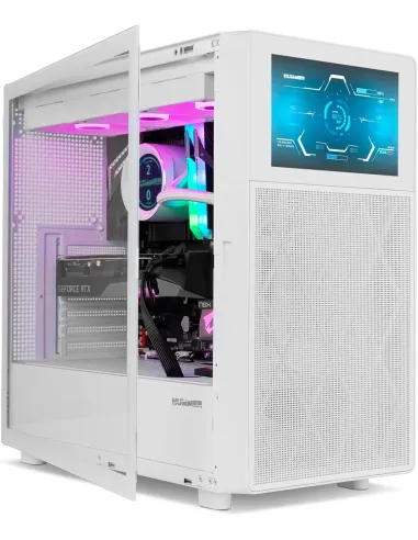 Caja PC semitorre NOX Hummer BIOS Blanca con pantalla LCD 8"