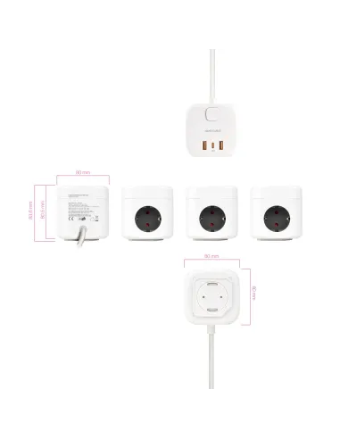 Nanocable 10.37.0011 Base 3 enchufes + 3 USB GaN PD 20W