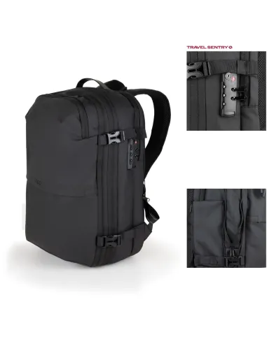 Mochila de viaje TooQ TQBP-V101-BK con compresión