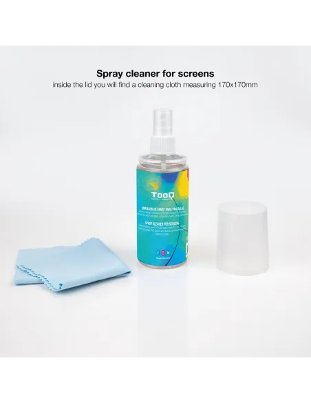 TooQ TQSC0016 Kit Limpiador de Pantallas Spray 150ml + Paño Microfibra