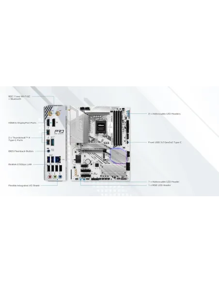 Placa base ASRock Z890 Pro RS WiFi White
