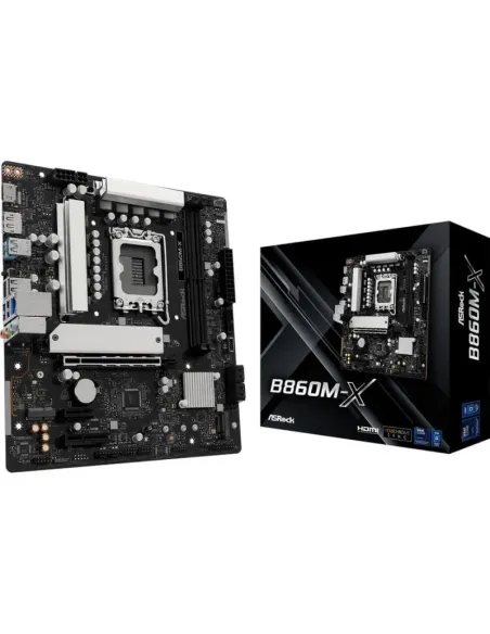 ASRock B860M-X Intel Socket LGA1851 Micro-ATX DDR5 PCIe 3.0 M.2 USB 3.1 Gen2 HD Audio