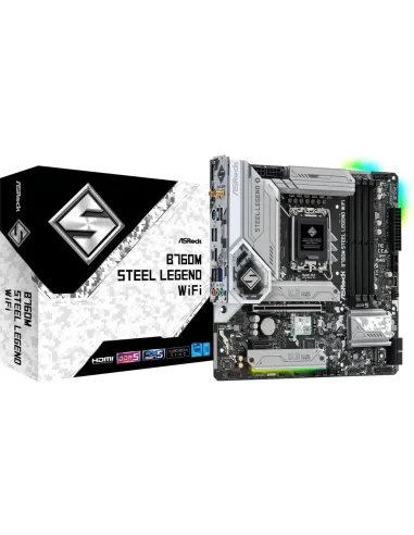 ASRock B760M Steel Legend WiFi Intel Socket LGA1700 Micro-ATX Wi-Fi 6E LAN 2.5G Bluetooth 5.3
