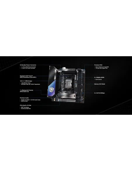 Placa base Mini-ITX LGA1851 ASRock Z890I Nova WiFi