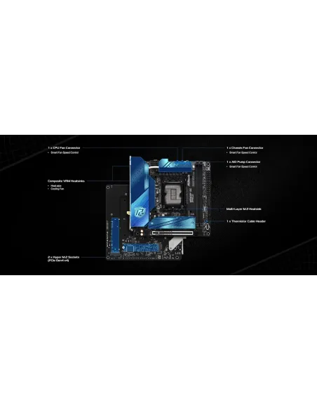 Placa base Mini-ITX LGA1851 ASRock Z890I Nova WiFi