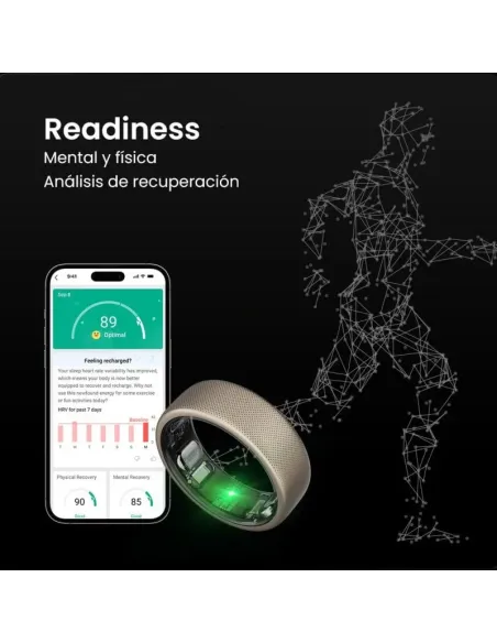 Anillo Inteligente Amazfit Helio Ring Titanio  talla 12
