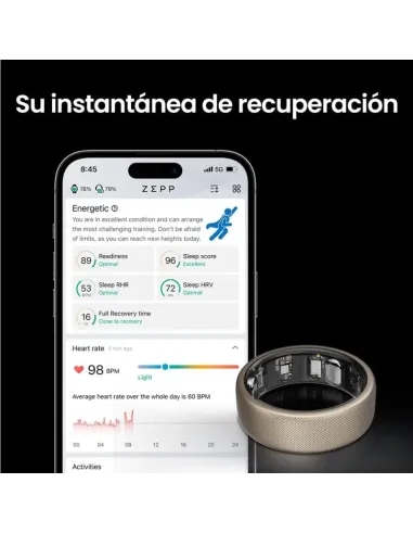 Anillo Inteligente Amazfit Helio Ring Titanio  talla 12