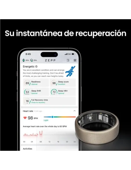Anillo Inteligente Amazfit Helio Ring Titanio  talla 12