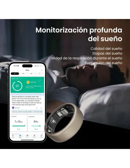 Anillo Inteligente Amazfit Helio Ring Titanio talla 8