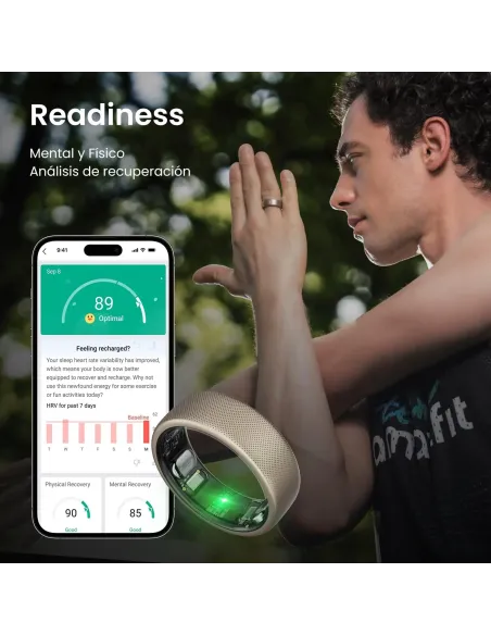 Anillo Inteligente Amazfit Helio Ring Titanio talla 8
