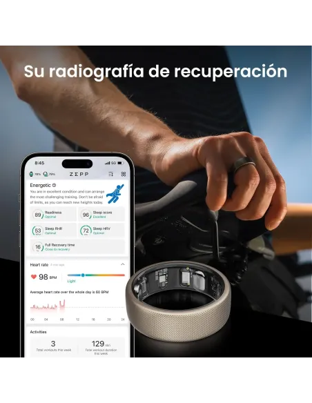 Anillo Inteligente Amazfit Helio Ring Titanio talla 10