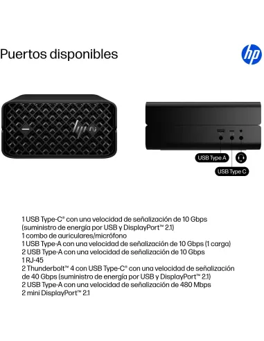 Workstation mini PC HP Z2 Mini G1a A40N1ET para IA local