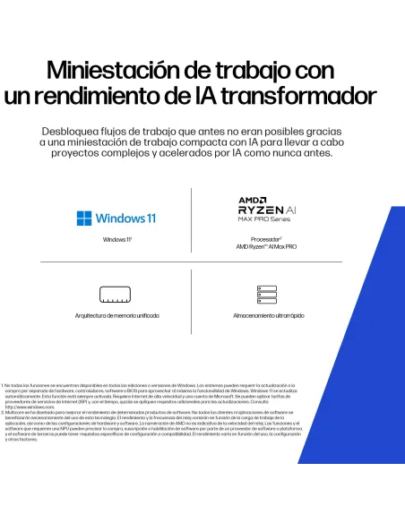 Workstation mini PC HP Z2 Mini G1a A40N1ET para IA local