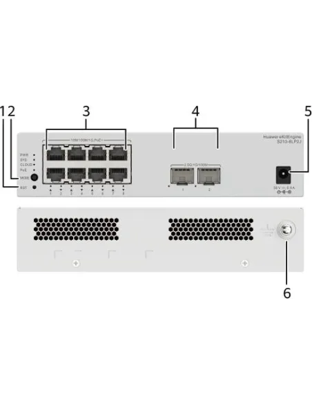 Huawei eKitEngine S210-8LP2J Switch PoE 8 puertos GE RJ45 PoE+ y 2 SFP