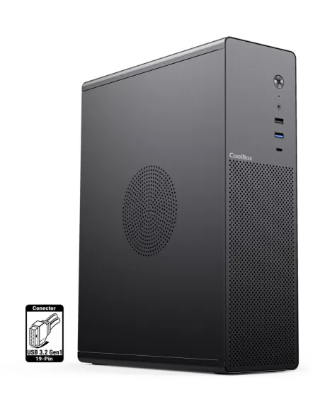 CoolBox T100 Slim Micro ATX USB-C 3.2 Gen1 Negra Full Metal