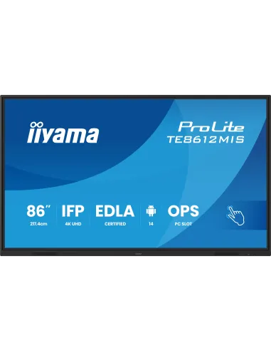 iiyama ProLite TE8612MIS-B4AG Pantalla Interactiva 86" 4K Ultra HD Android 14