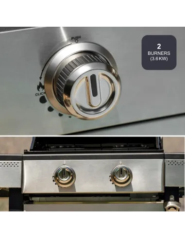 Barbacoa de Gas  2 Quemadores Black+Decker BXOG7200E