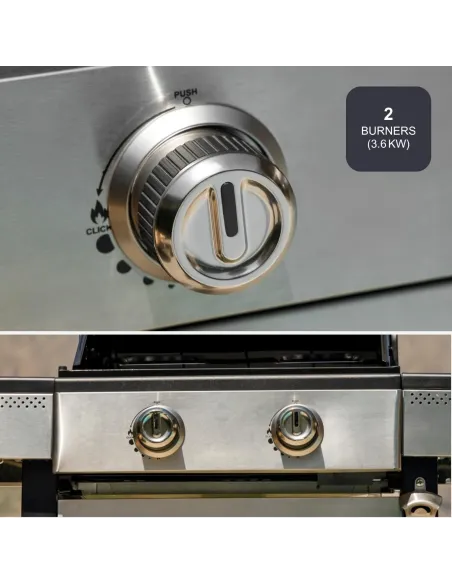 Barbacoa de Gas  2 Quemadores Black+Decker BXOG7200E