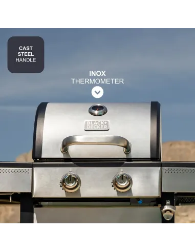Barbacoa de Gas  2 Quemadores Black+Decker BXOG7200E