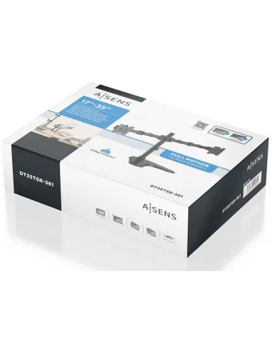 AISENS DT35TSR-361: soporte doble 17–35" sin taladro